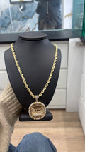 Rope chain with pendant 14k